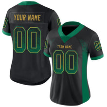 Load image into Gallery viewer, Custom Black Kelly Green-Old Gold Mesh Drift Fashion Football Jersey
