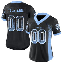 Laden Sie das Bild in den Galerie-Viewer, Custom Black Light Blue-White Mesh Drift Fashion Football Jersey
