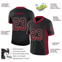 Load image into Gallery viewer, Custom Black Crimson-Cream Mesh Drift Fashion Football Jersey
