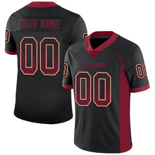 Load image into Gallery viewer, Custom Black Crimson-Cream Mesh Drift Fashion Football Jersey
