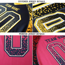 Load image into Gallery viewer, Custom Black Crimson-Yellow Mesh Drift Fashion Football Jersey
