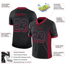 Load image into Gallery viewer, Custom Black Crimson-Teal Mesh Drift Fashion Football Jersey
