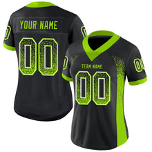 Laden Sie das Bild in den Galerie-Viewer, Custom Black Neon Green-White Mesh Drift Fashion Football Jersey
