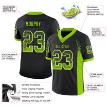 Laden Sie das Bild in den Galerie-Viewer, Custom Black Neon Green-White Mesh Drift Fashion Football Jersey
