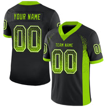 Laden Sie das Bild in den Galerie-Viewer, Custom Black Neon Green-White Mesh Drift Fashion Football Jersey
