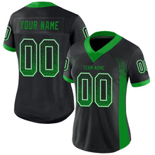 Загрузить изображение в средство просмотра галереи, Custom Black Grass Green-White Mesh Drift Fashion Football Jersey
