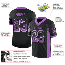 Load image into Gallery viewer, Custom Black Medium Purple-White Mesh Drift Fashion Football Jersey
