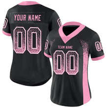 Laden Sie das Bild in den Galerie-Viewer, Custom Black Light Pink-White Mesh Drift Fashion Football Jersey
