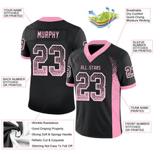 Laden Sie das Bild in den Galerie-Viewer, Custom Black Light Pink-White Mesh Drift Fashion Football Jersey
