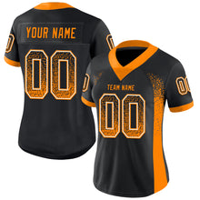 Загрузить изображение в средство просмотра галереи, Custom Black Bay Orange-White Mesh Drift Fashion Football Jersey
