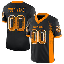 Загрузить изображение в средство просмотра галереи, Custom Black Bay Orange-White Mesh Drift Fashion Football Jersey
