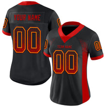 Load image into Gallery viewer, Custom Black Red-Gold Mesh Drift Fashion Football Jersey
