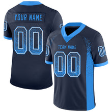 Load image into Gallery viewer, Custom Navy Powder Blue-White Mesh Drift Fashion Football Jersey
