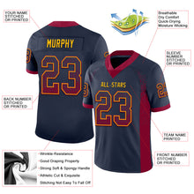 Charger l&#39;image dans la galerie, Custom Navy Maroon-Gold Mesh Drift Fashion Football Jersey
