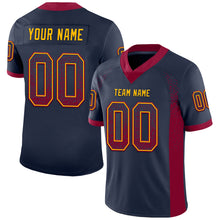 Charger l&#39;image dans la galerie, Custom Navy Maroon-Gold Mesh Drift Fashion Football Jersey
