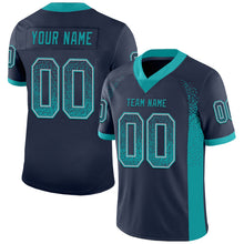 Загрузить изображение в средство просмотра галереи, Custom Navy Teal-Gray Mesh Drift Fashion Football Jersey
