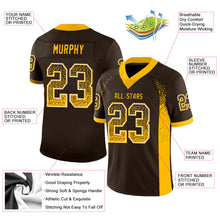 Загрузить изображение в средство просмотра галереи, Custom Brown Gold-White Mesh Drift Fashion Football Jersey
