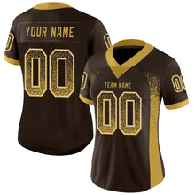 Загрузить изображение в средство просмотра галереи, Custom Brown Old Gold-Cream Mesh Drift Fashion Football Jersey
