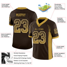 Загрузить изображение в средство просмотра галереи, Custom Brown Old Gold-Cream Mesh Drift Fashion Football Jersey
