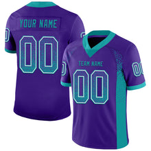 Charger l&#39;image dans la galerie, Custom Purple Teal-White Mesh Drift Fashion Football Jersey
