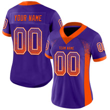 Charger l&#39;image dans la galerie, Custom Purple Orange-White Mesh Drift Fashion Football Jersey
