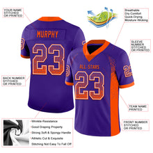 Charger l&#39;image dans la galerie, Custom Purple Orange-White Mesh Drift Fashion Football Jersey
