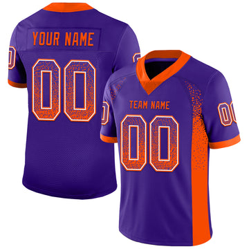 Custom Purple Orange-White Mesh Drift Fashion Football Jersey