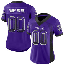 Загрузить изображение в средство просмотра галереи, Custom Purple Black-White Mesh Drift Fashion Football Jersey
