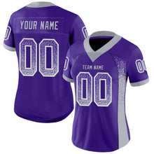 Charger l&#39;image dans la galerie, Custom Purple Gray-White Mesh Drift Fashion Football Jersey
