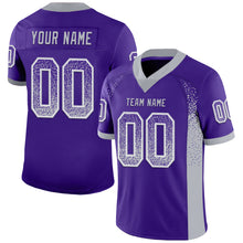 Charger l&#39;image dans la galerie, Custom Purple Gray-White Mesh Drift Fashion Football Jersey
