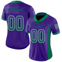 Загрузить изображение в средство просмотра галереи, Custom Purple Kelly Green-White Mesh Drift Fashion Football Jersey
