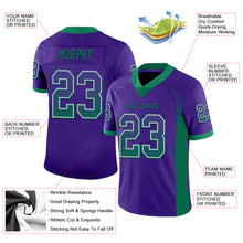 Загрузить изображение в средство просмотра галереи, Custom Purple Kelly Green-White Mesh Drift Fashion Football Jersey
