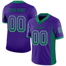 Загрузить изображение в средство просмотра галереи, Custom Purple Kelly Green-White Mesh Drift Fashion Football Jersey
