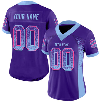 Custom Purple Light Blue-Pink Mesh Drift Fashion Football Jersey