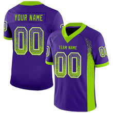 Charger l&#39;image dans la galerie, Custom Purple Neon Green-White Mesh Drift Fashion Football Jersey
