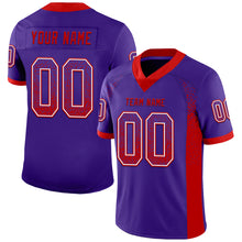 Charger l&#39;image dans la galerie, Custom Purple Red-White Mesh Drift Fashion Football Jersey
