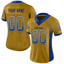 Загрузить изображение в средство просмотра галереи, Custom Old Gold Royal-White Mesh Drift Fashion Football Jersey
