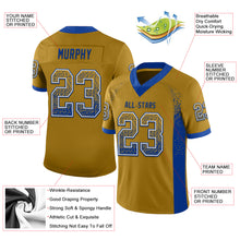 Загрузить изображение в средство просмотра галереи, Custom Old Gold Royal-White Mesh Drift Fashion Football Jersey
