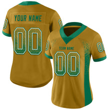 Загрузить изображение в средство просмотра галереи, Custom Old Gold Kelly Green-White Mesh Drift Fashion Football Jersey
