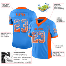 Load image into Gallery viewer, Custom Powder Blue Orange-White Mesh Drift Fashion Football Jersey
