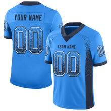 Load image into Gallery viewer, Custom Powder Blue Navy-White Mesh Drift Fashion Football Jersey
