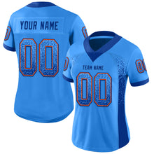 Charger l&#39;image dans la galerie, Custom Powder Blue Royal-Orange Mesh Drift Fashion Football Jersey
