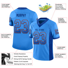 Charger l&#39;image dans la galerie, Custom Powder Blue Royal-Orange Mesh Drift Fashion Football Jersey
