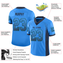 Загрузить изображение в средство просмотра галереи, Custom Powder Blue Navy-Teal Mesh Drift Fashion Football Jersey
