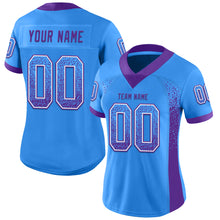 Charger l&#39;image dans la galerie, Custom Powder Blue Purple-White Mesh Drift Fashion Football Jersey
