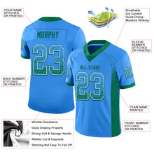 Laden Sie das Bild in den Galerie-Viewer, Custom Powder Blue Kelly Green-White Mesh Drift Fashion Football Jersey
