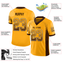 Загрузить изображение в средство просмотра галереи, Custom Gold Brown-White Mesh Drift Fashion Football Jersey
