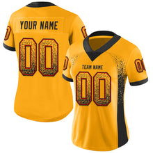 Загрузить изображение в средство просмотра галереи, Custom Gold Black-Red Mesh Drift Fashion Football Jersey
