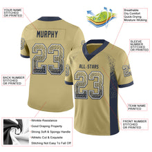 Загрузить изображение в средство просмотра галереи, Custom Vegas Gold Navy-White Mesh Drift Fashion Football Jersey
