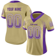 Загрузить изображение в средство просмотра галереи, Custom Vegas Gold Purple-White Mesh Drift Fashion Football Jersey
